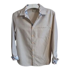 Hardaddy Mens Long Sleeve Button Up Size M Tan Comfort
